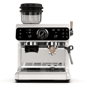 PSH7B-EU Semi-automatic Coffee Grinder with 20Bar Dual Boiler System, 58mm Grounding Hammer, 30-grit setting, 250g Bean Storage