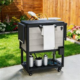 Outdoor refrigerated truck, terrace rolling freezer, gray